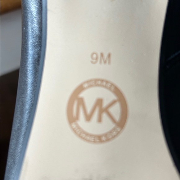 Michael Kors Sabrina Black Leather Ankle Boots with Chain-Trim Heel - Picture 8 of 9